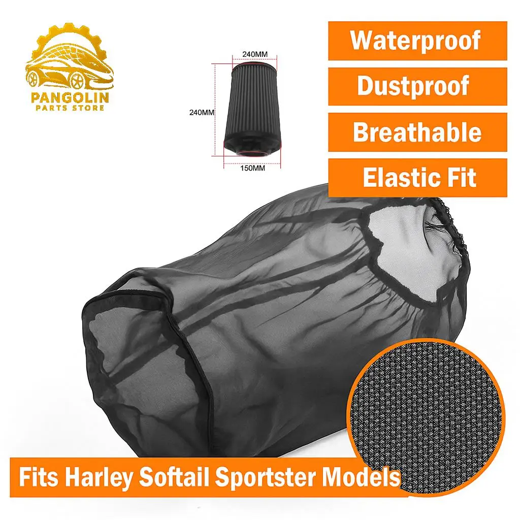 

Air Filter Rain Sock Cover For Harley Softail Sportster Heavy Breather Waterproof Dustproof Protector Cleaner Accessory Black