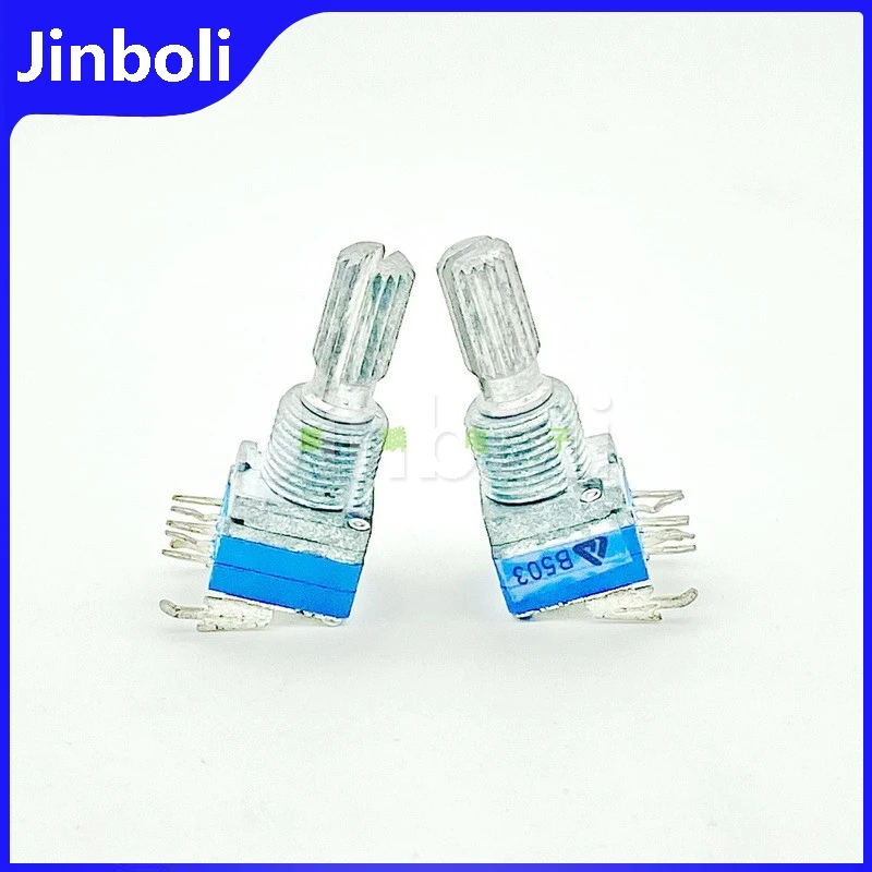 3PCS RK09 Type 6-pin Double B50K Audio Power Amplifier Speaker High And Bass Gain Volume Potentiometer Flower Shaft Length 20mm