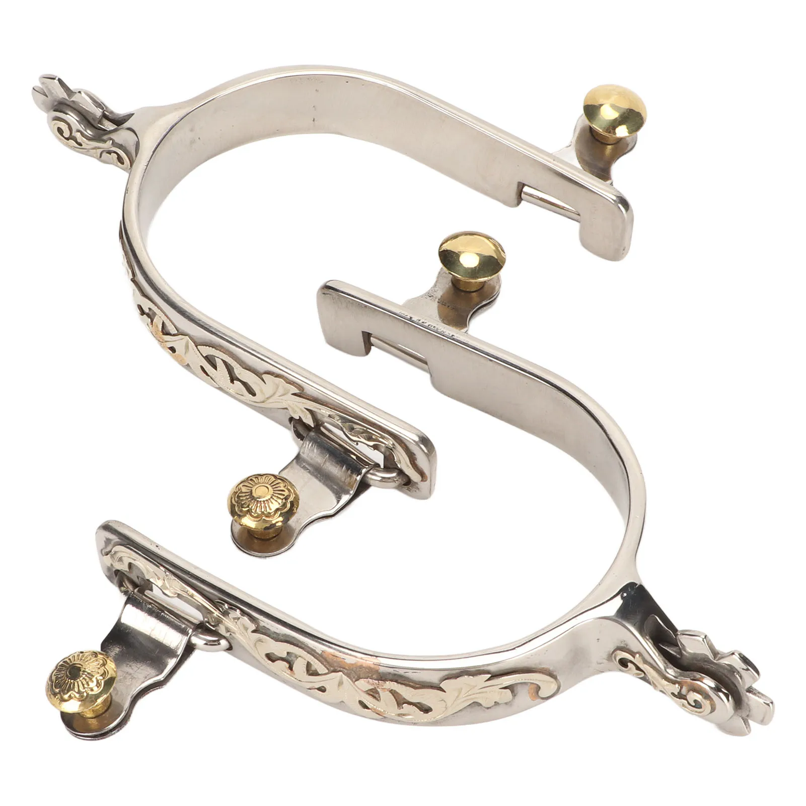 

1 Pair Horse Spurs Stainless Steel Western Cowboys Spurs Men Women Horse Boot Spurs with Rotatable Gear for Equestrian
