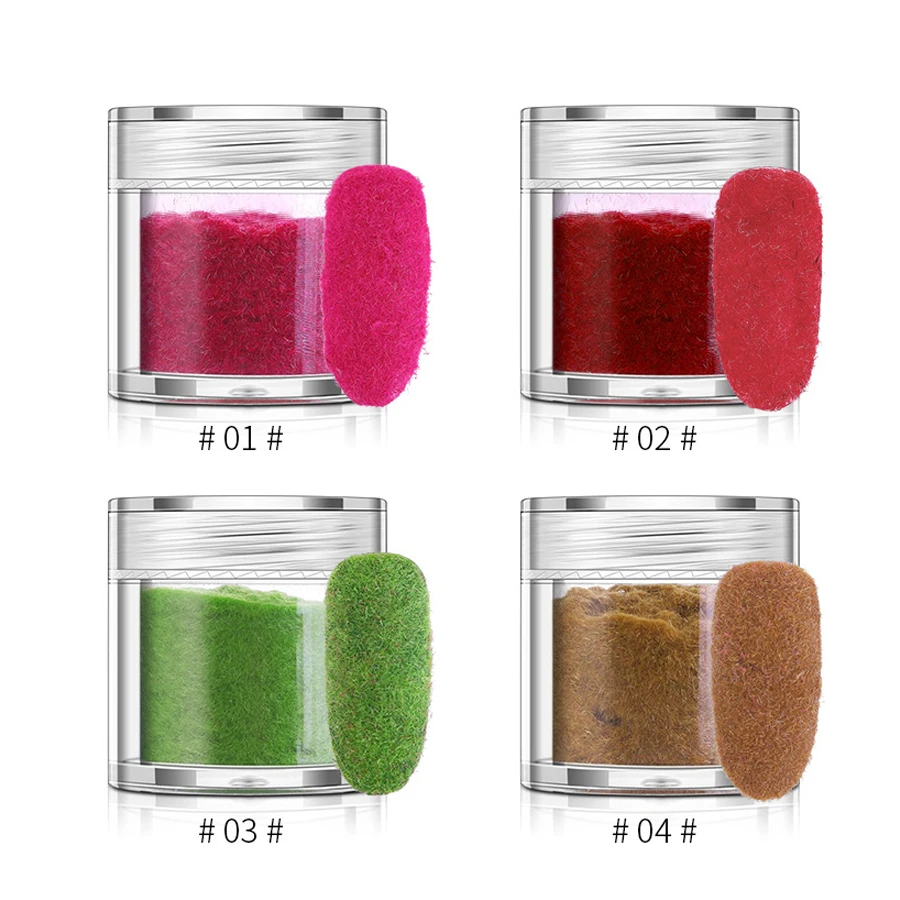 10ml Nail Art Flocking Velvent Powder, Plush Fluffy Nail Decor Dust, for DIY Nail Decoration
