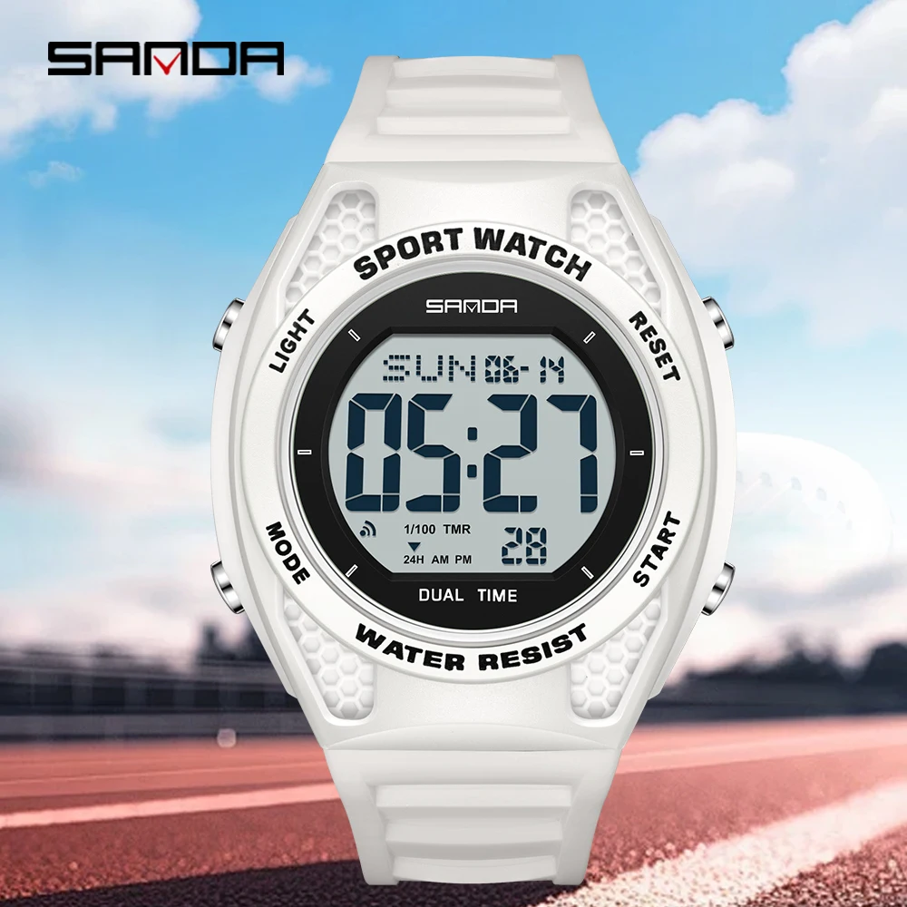

SANDA 2224 Fashion Men's Electronic Watch LED Display Student Night Light Alarm Clock Sports Waterproof Digital Watch 2026