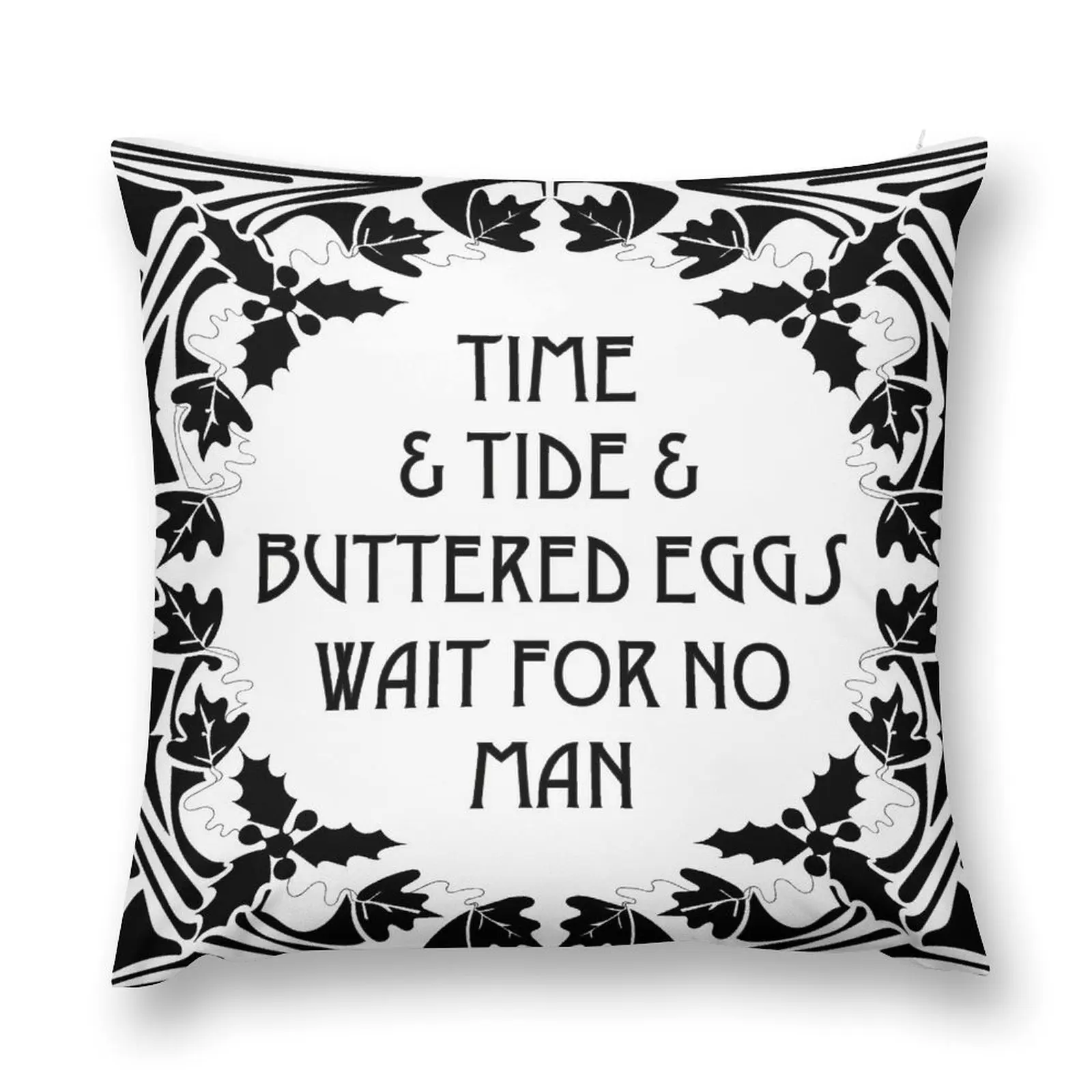 Time & Tide & Buttered Eggs - Box Of Delights Throw Pillow Pillow Cases Marble Cushion Cover pillow