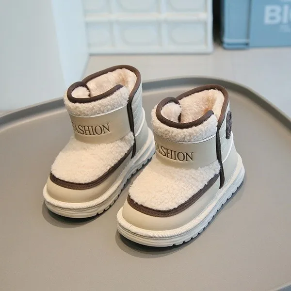 Children's Winter Snow Boots Boys Plus Plush Warm Cotton Short Boots Children's Outdoor Anti-slip Casual Lamb Wool Cotton Shoes