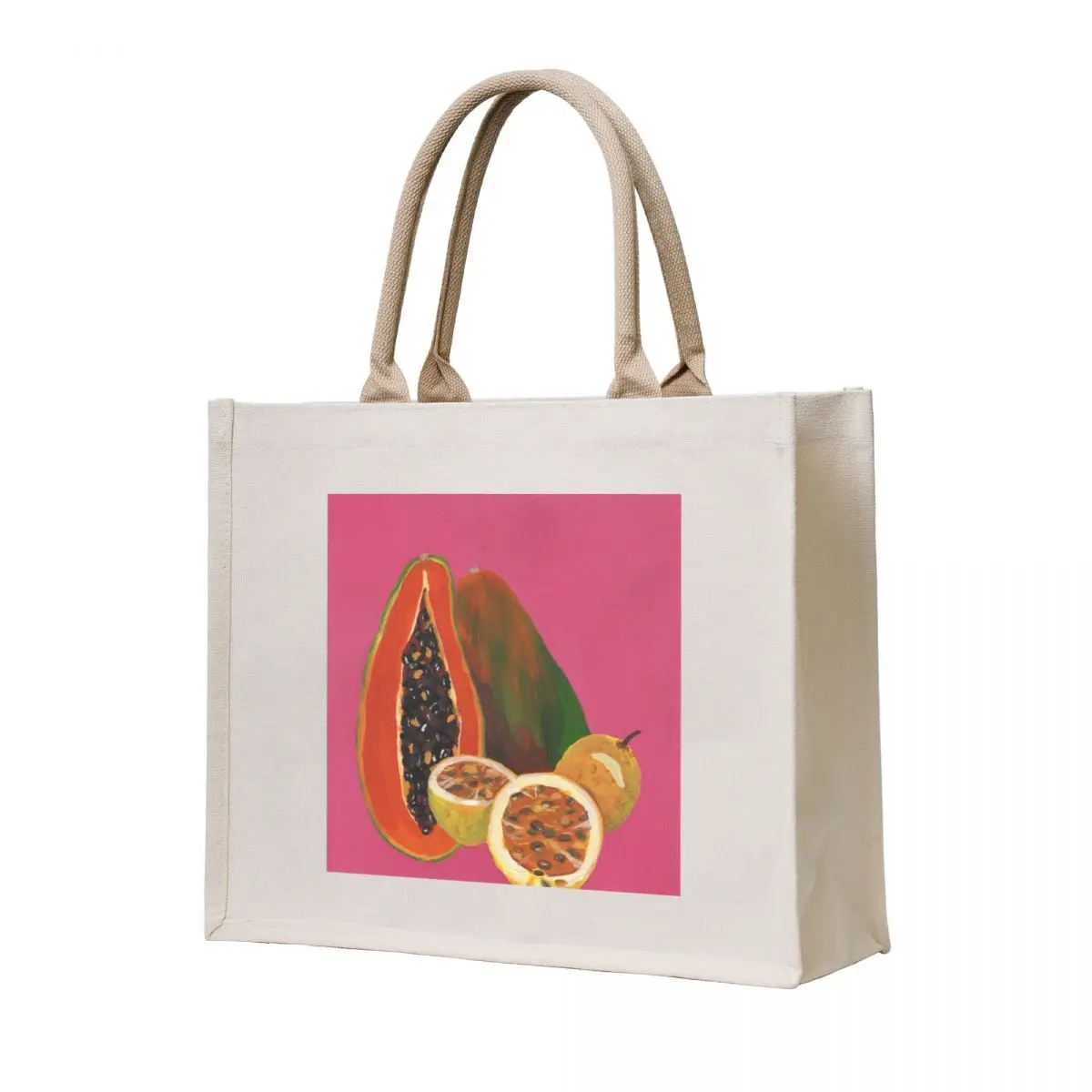 

Passion Fruit & Papaya Tote Bag large tote bag canvas bags Shopper bag Portable shopping