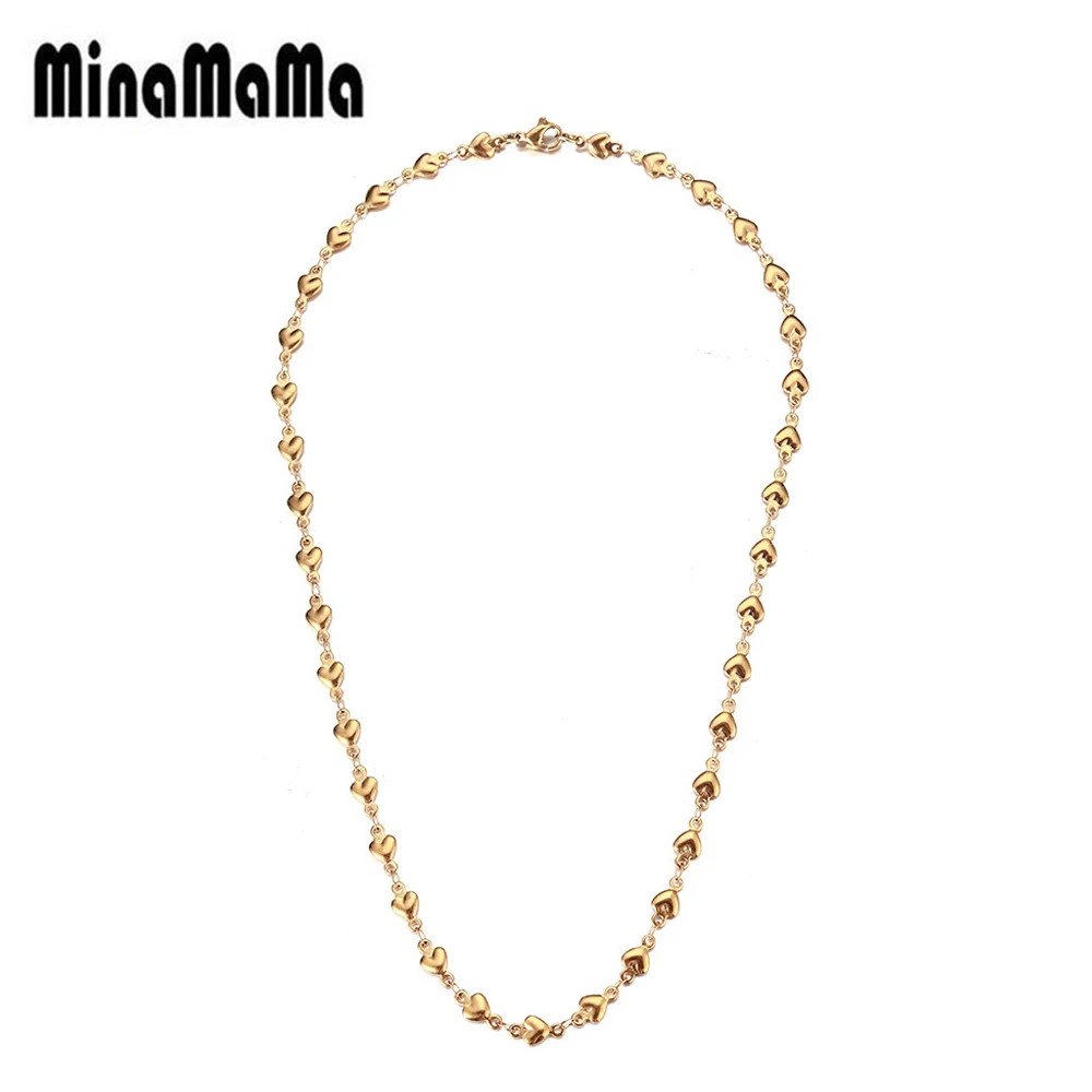 New Style Stainless Steel Heart Chain Toggle Necklaces For Women Girls Choker Jewelry Valentine's Day Gift