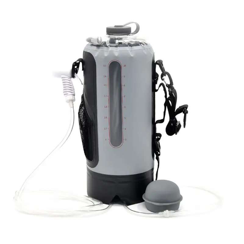 

AEE8-Portable Shower Bag 12L/3.17 Gallons Shower Water Bag With Foot Pump And Shower Head -Camp Shower For Camping