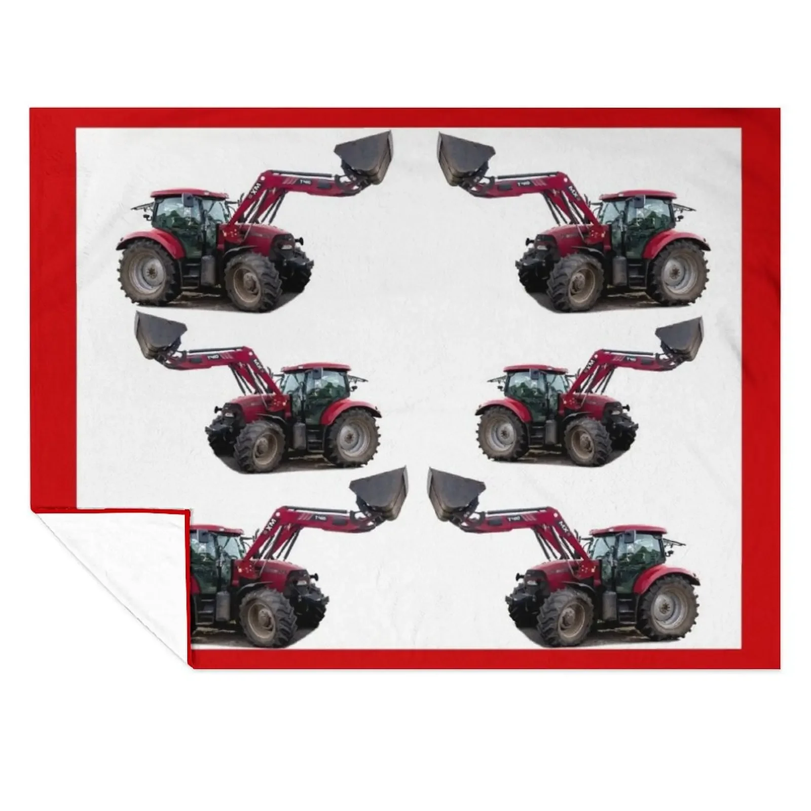 

red tractor Throw Blanket Designers for winter Furry Decoratives Blankets