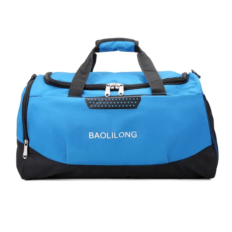 Bolsa de gimnasio deportiva grande con bolsillo para zapatos para hombres y mujeres, bolsa de lona impermeable para entrenamiento de Fitness al aire