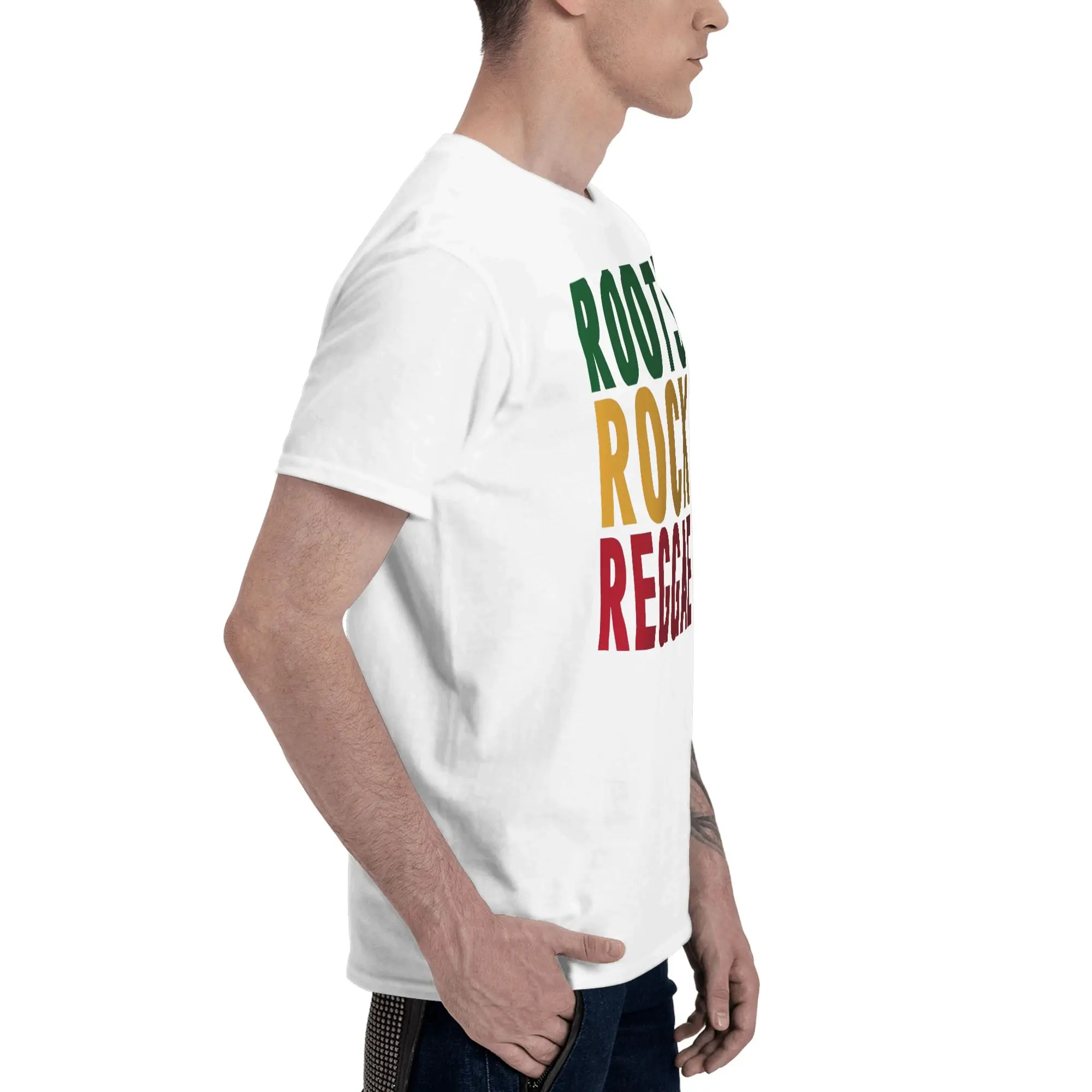 roots rock reggae Vintage Reversible T-shirt Simple Casual Men's T-shirts