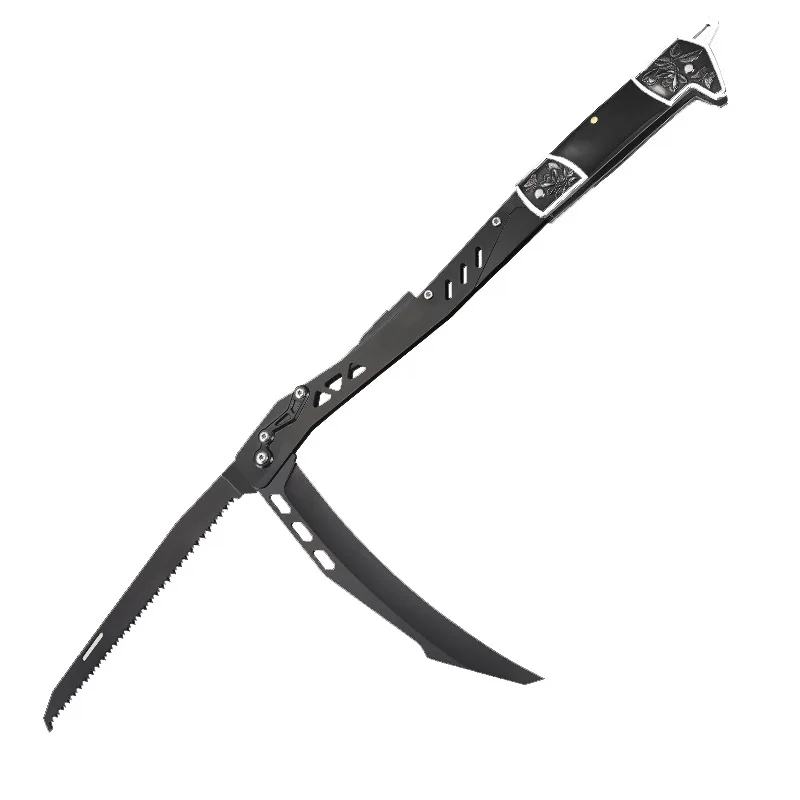 

Outdoor Stainless Steel Folding Dual-purpose Lawn Mower Sickle Agricultural Wood Handle Saw Convenient Camping Hiking EDC Tool
