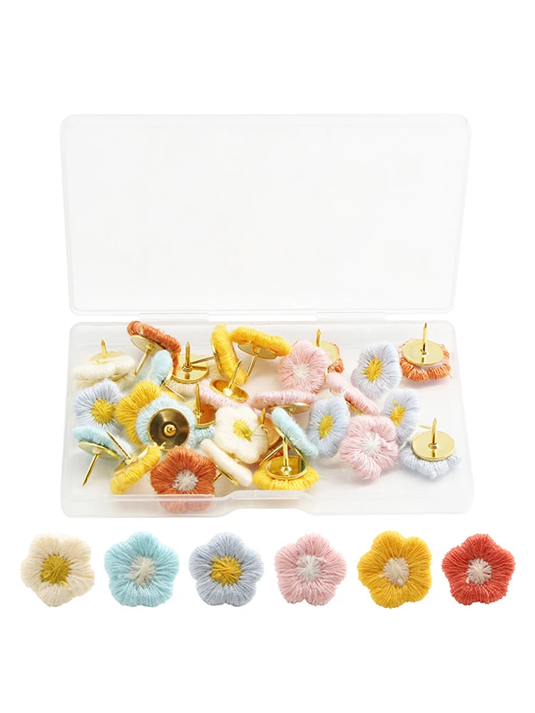 30ชิ้นคอร์คบอร์ดธ์แจ็คติดผนังสำหรับกระดานข่าวตกแต่งด้วยกล่องดอกไม้กดแผนที่สีสันสดใสจอแสดงภาพงานฝีมือ DIY