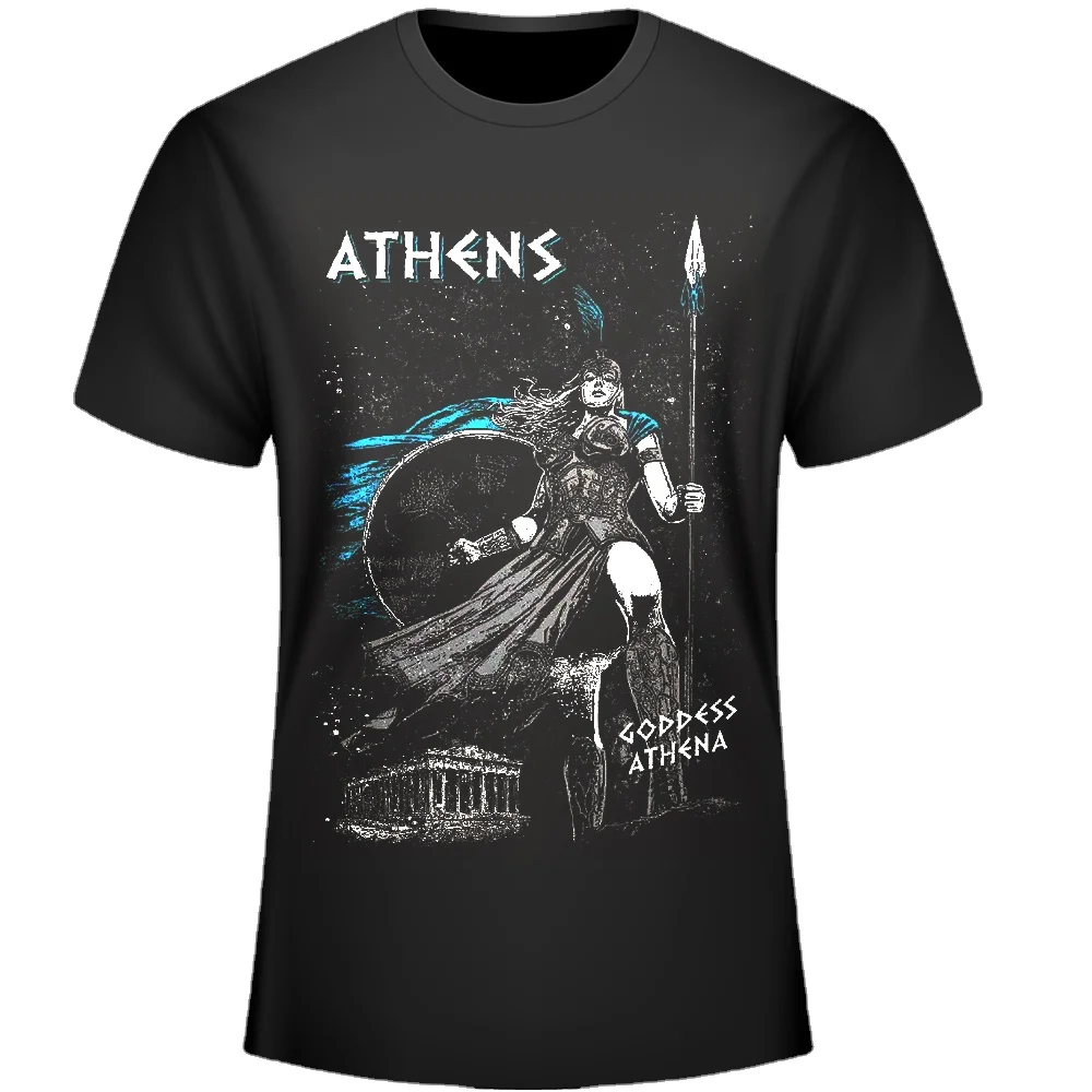 Fashion Design Ancient Greek Goddess Athena Image Men\'s T-Shirt. Summer Cotton Short Sleeve O-Neck Unisex T Shirt New S-3XL