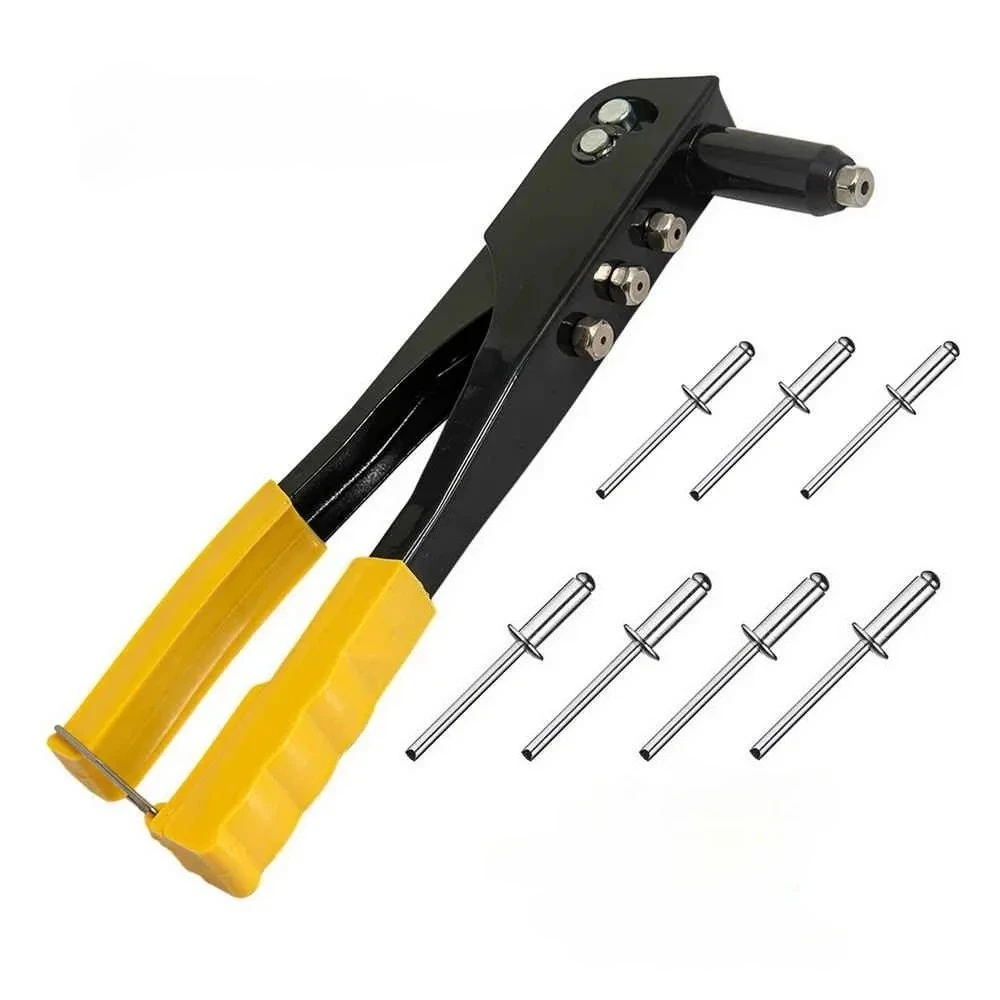 

Heavy Duty Riveter Set,Pop Rivet Gun and 150Pcs Blind Rivets Assortment Kit Hand Tools Rivet Nut Tool