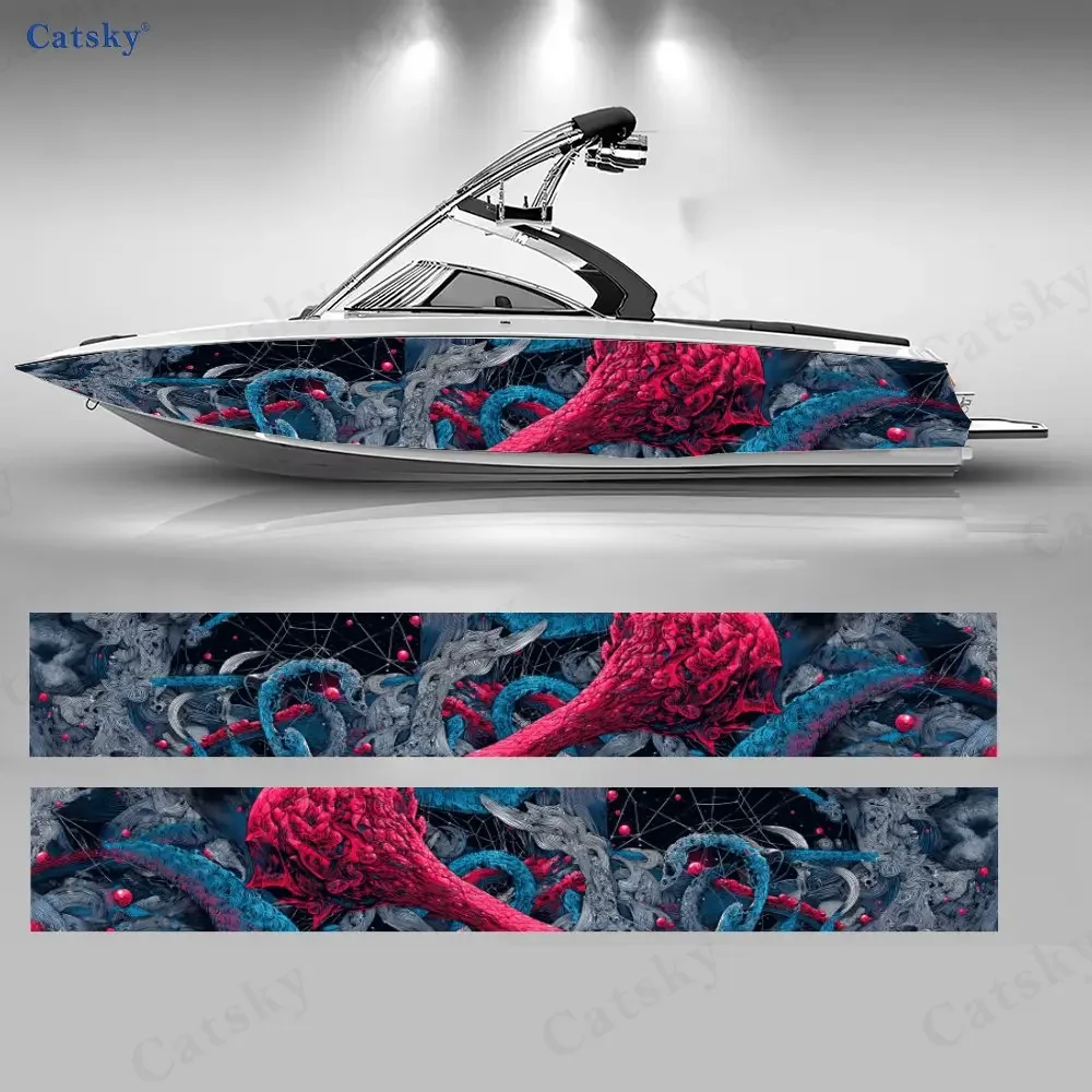 Space Themed Colorful Strange Shopping Special Boat Sticker Vinyl Ship Pontoon Deck Boat Fishing Decorative Pontoon Boats Decal
