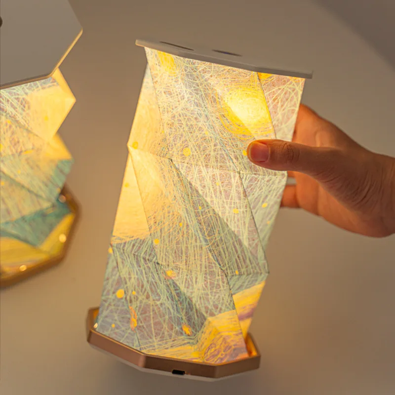 

Starry Night Light Folding Paper Light Creative Birthday Companion Gift Gift Cultural and Creative Gift Reading Light