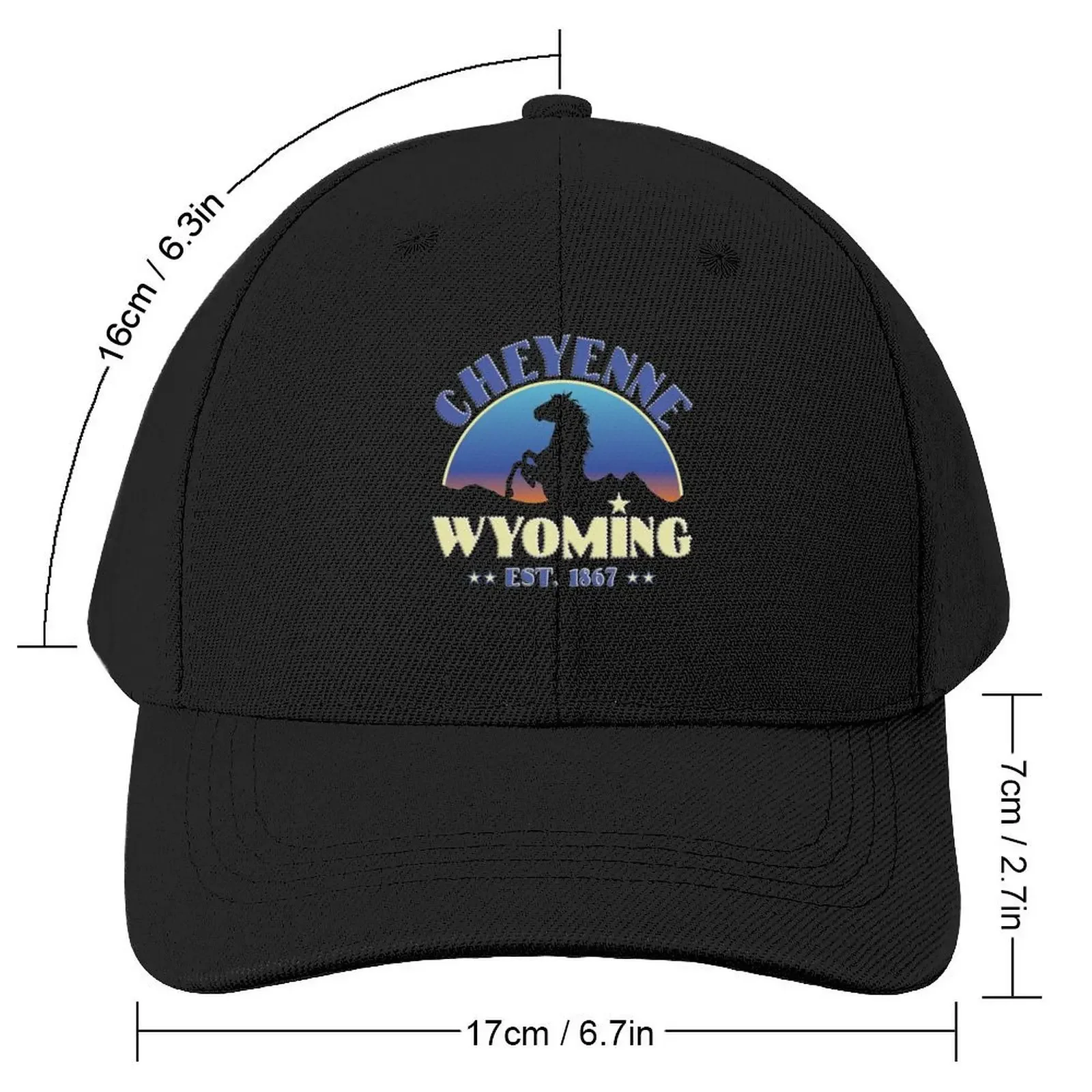 Cheyenne Wyoming 1867 Baseball Cap Big Size Hat Hat Man Luxury Anime Hat custom Women's Golf Wear Men's