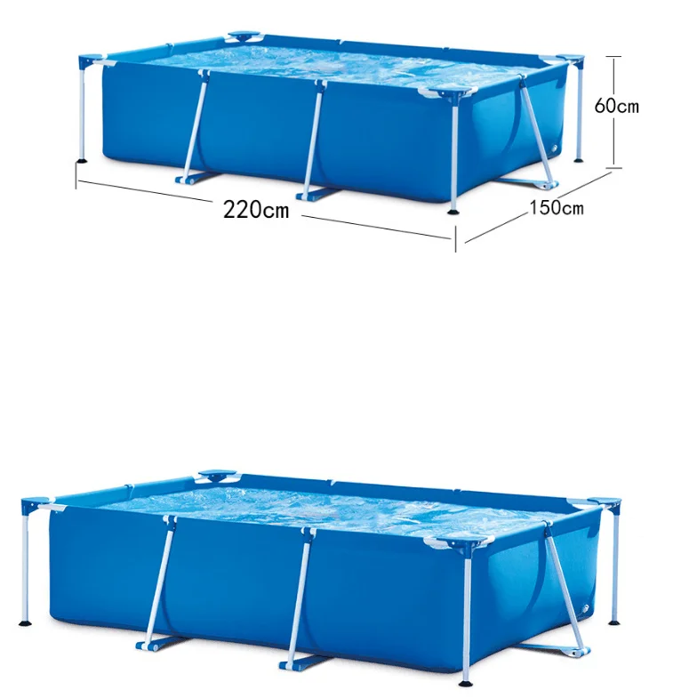 

Outdoor Family Inflatable Rectangular Steel Frame Rectangular Above Ground Swimming Pool