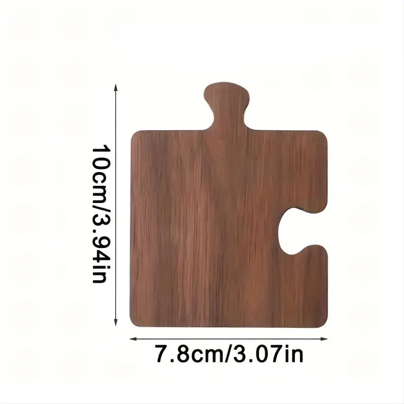 4pcs Wooden Coaster Retro Style Teacup Mats Creative Building Block Shape Cup Mat Desktop Heat Insulation Mats Tea Sets Supplies view 6