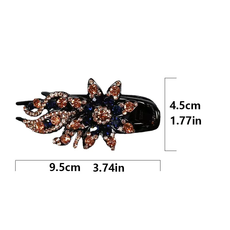 Balsamic elegant sparkly crystal flower decorative barrettes stylish hair combs for women and girls to wear