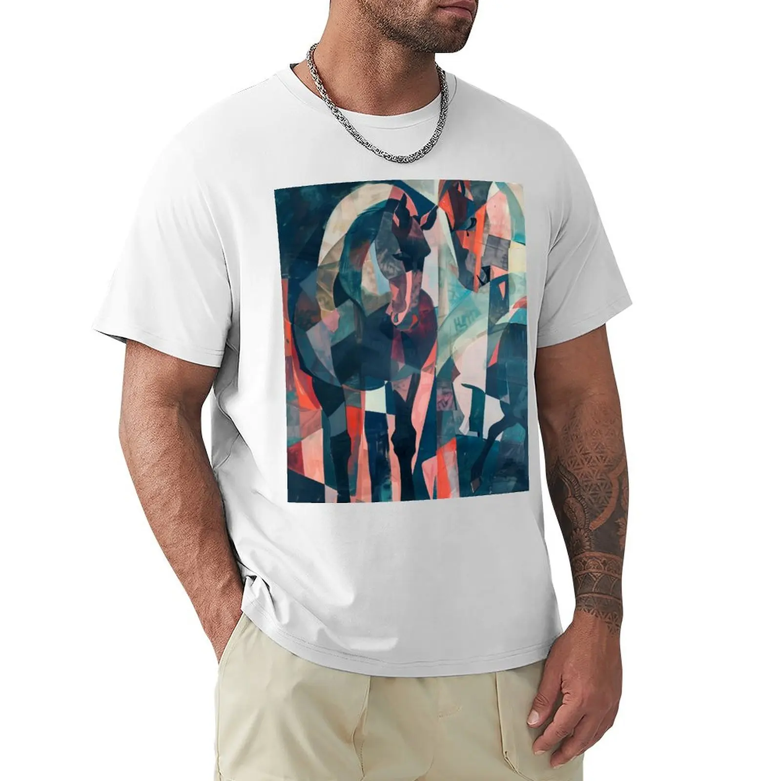 Cubist Steeds T-Shirt funnys sublime sweat shirts, men