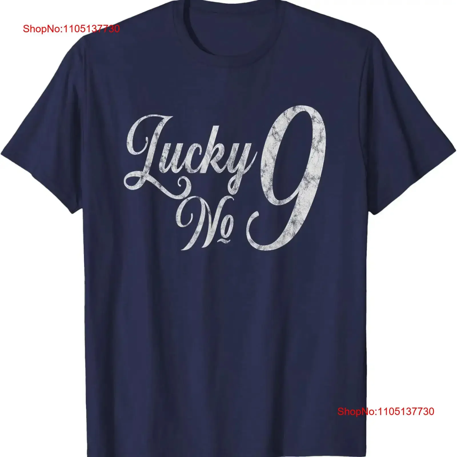 Lucky Number Nine T Shirt No 9 Vintage Retro Style vintage Washed Stylish streetwear Casual Unisex Comfortable Breathable