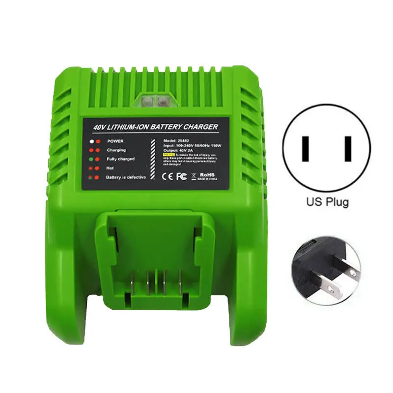 Lithium Battery Charger 29482 G-MAX 40V For GreenWorks 40V Li-ion battery 29472 ST40B410 BA40L210 STBA40B210 29462 20262 29282