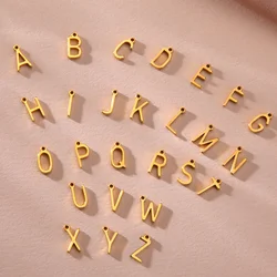 Cazador Stainless Steel Capital Letter DIY Charms for Jewelry Gold Color 26 A-Z Alphabet Pendant for Necklace Bracelet Wholesale