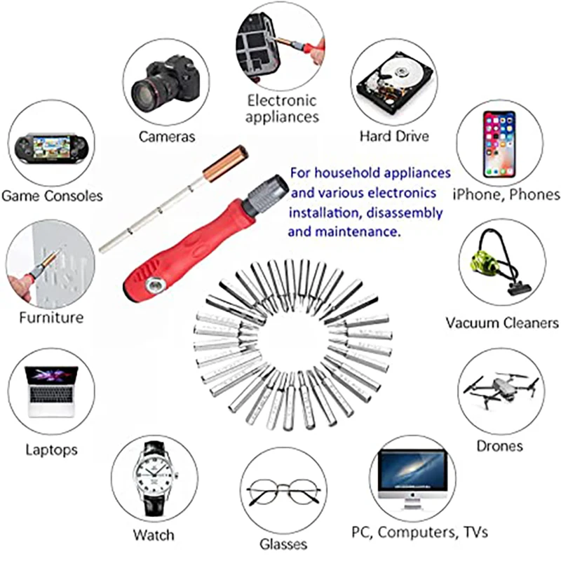 32-in-1 Multi-function Screwdriver Set Mobile Phone Digital Camera Plug Razor Teardown Repair Tool Screwdriver Bit Set