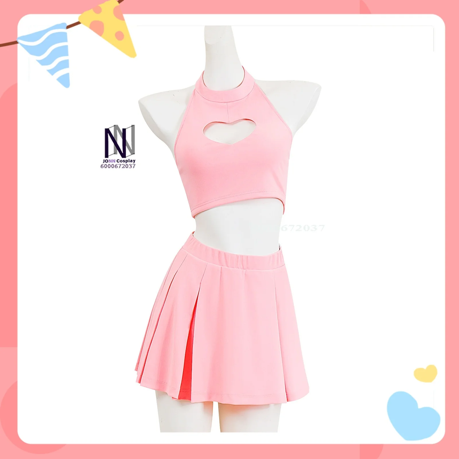 

Misa Amane Pink Love Heart Cheerleader Outfit Cosplay Costume Manufacturing Plant Short Skirt One-Piece Dress Set Anime-style