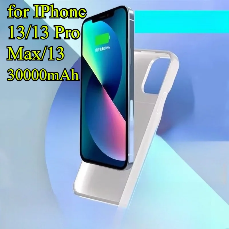 Ультратонкий магнитный чехол емкостью 30000 мАч для IPhone 13/13 Pro Max/13, мини-портативный внешний аккумулятор с тонким внешним резервным питанием