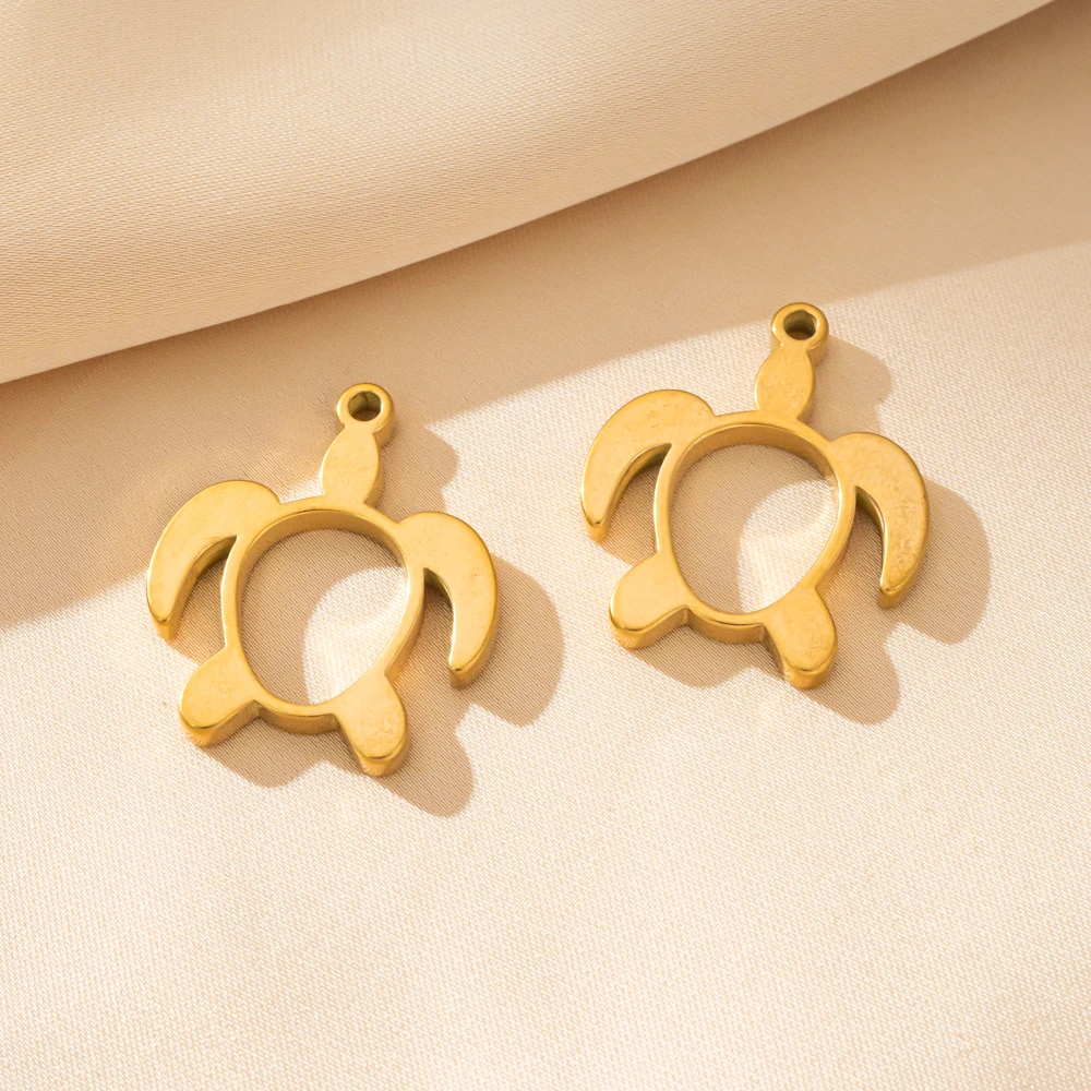 5pcs/Lot Stainless Steel Turtl - Bezels Set Pendant review and price