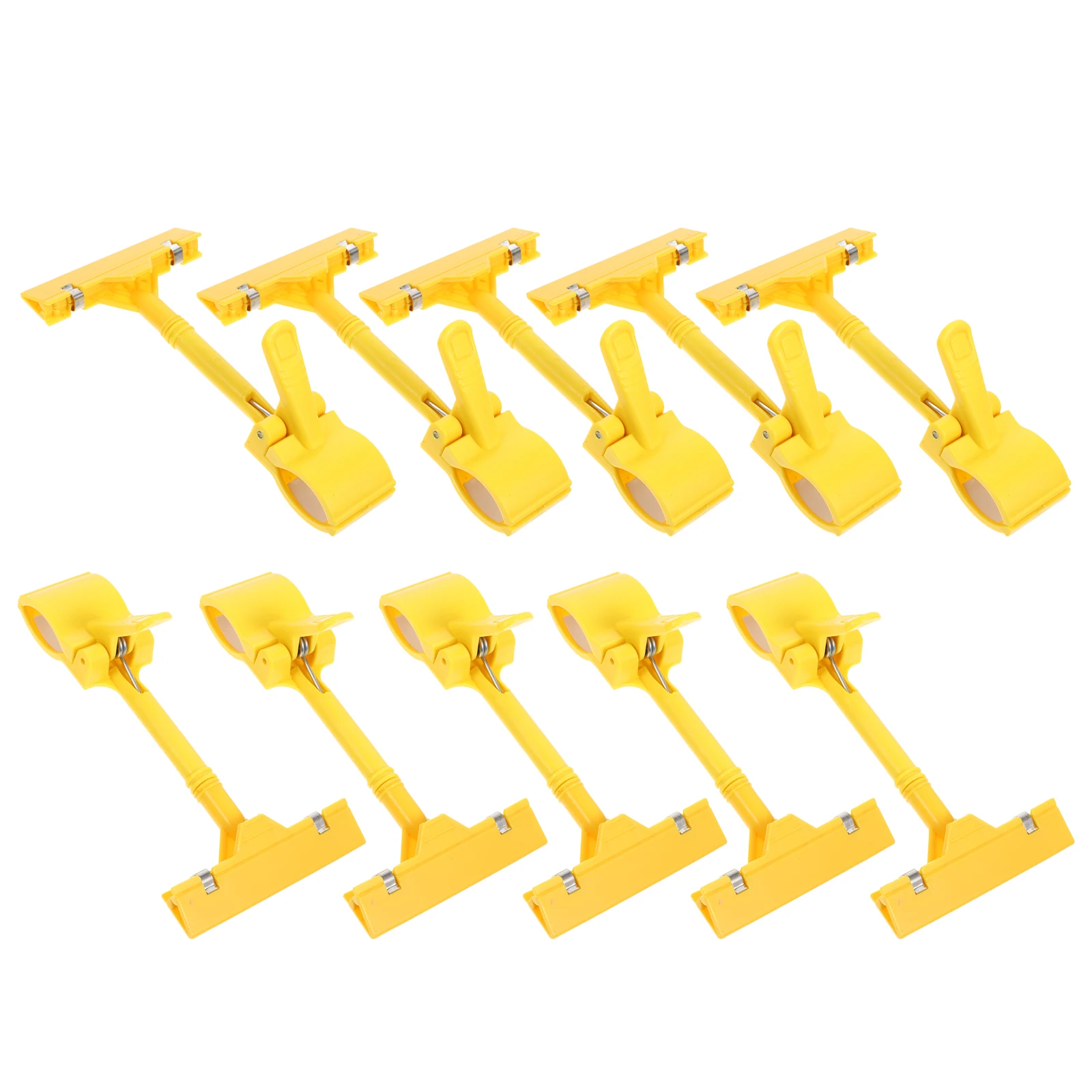 

10pcs Price Tag Holder Clear Sign Holders Banner Ad Folder Clip-on Yellow Food Labels Retail Store Display POP Signs Clamps