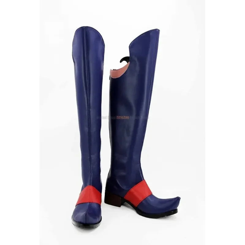 qq98Akko Little Witch Academia Atsuko Kagari Akko Cosplay Boots Blue Shoes Custom Made