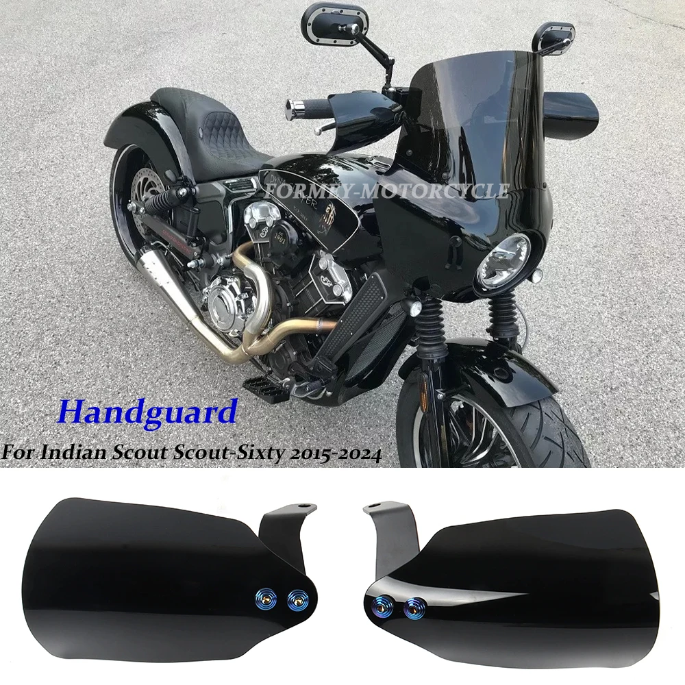 

FOR 2015-2024 INDIAN SCOUT AND SCOUT-SIXTY Polycarbonate Motorcycle Hand Guards Handlebar Shield Cover Handguard Black 2023 2024