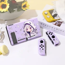 Purple Ghost Girl Protective Case for Switch ns/Switch Oled, Soft TPU Slim Cover for Nintendo Switch Console,NS Game Accessorie