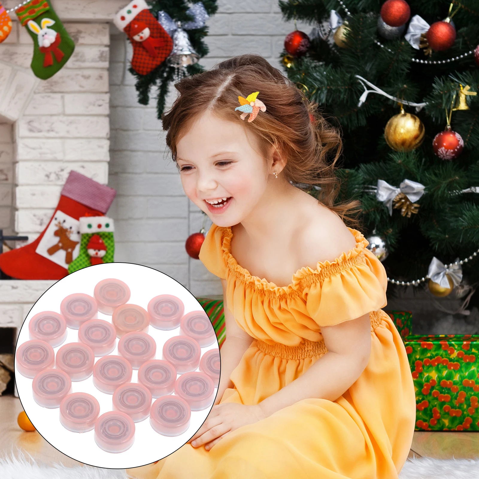 

20pcs Pink Bearing Hairpin Accessories Mini Bearing Shaft for DIY Windmill Clips with Metal Base Hair Decors Mini Shaft