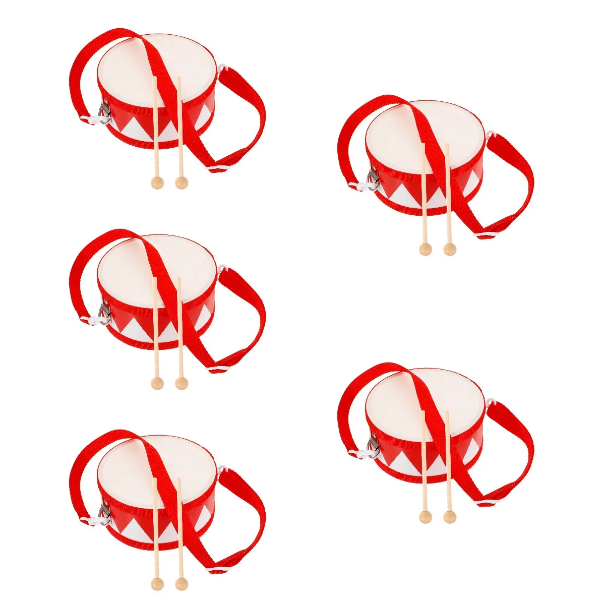 

5pcs 5 Sets Decorative Snare Drum Double Sided Snare Drum Small Snare Drum Snare Drum with Drumsticks