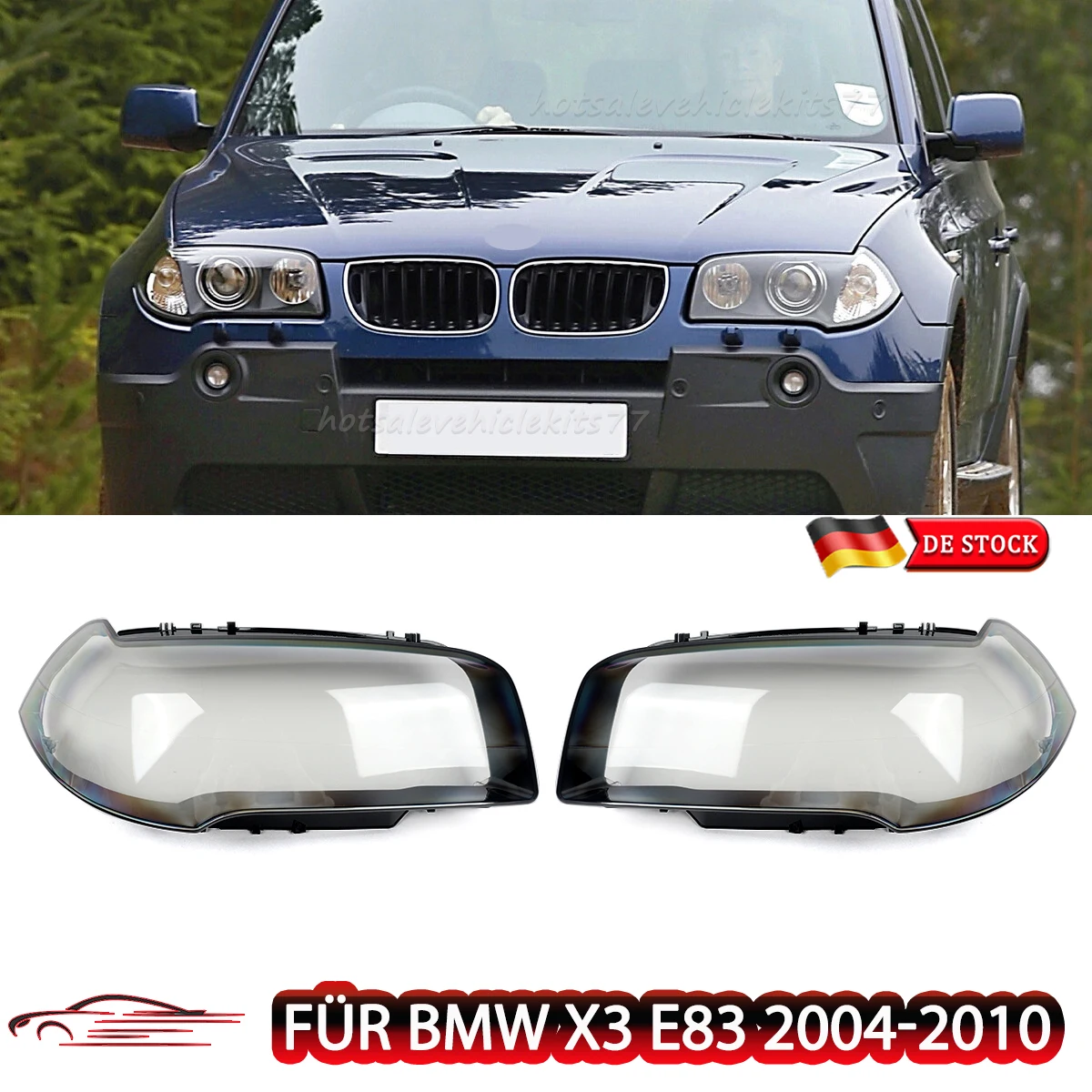 

Headlamp Cover replace For BMW E83 X3 2004 2005 2006 2007 2008 2009 2010 Left Right headlamp covers A Pair Front Headlight Lens