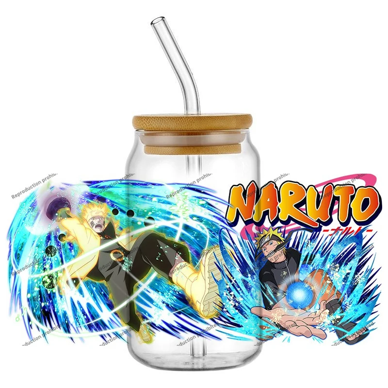 

Japanese Ninja Naruto Anime New Design Cartoon UV DTF Decal Sticker Wrap For 16oz Libbey Glass Can Cup Wholesale phone stickers
