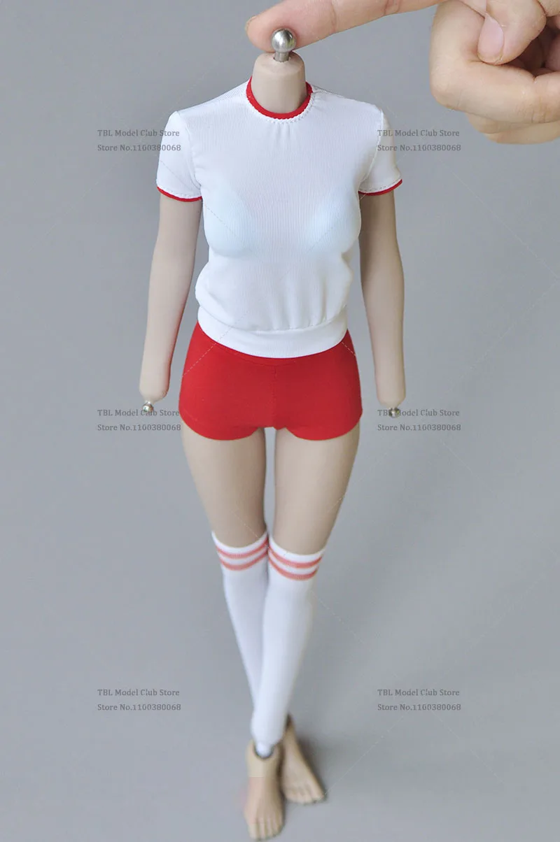 1/6 مقياس الموضة الرجعية الاتجاه Athleisure نمط ملابس رياضية اليابانية طالب قصيرة الأكمام التي شيرت السراويل صالح 12 بوصة عمل الشكل