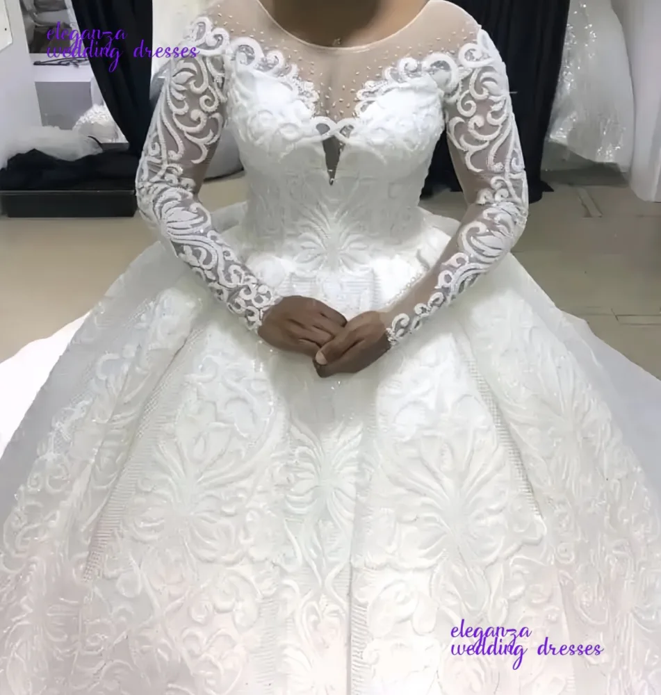 فساتين زفاف العروس مخصصة عالية الجودة مصنوعة حسب الطلب من الدانتيل بأكمام طويلة فساتين زفاف العروس Vestidos De Novia 2025