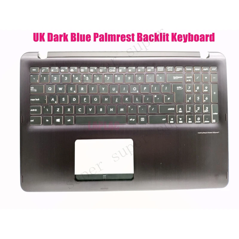 SSS+ UK Palmrest backlit keyboard for Asus Q504U Q504UA Q524U Q524UQ Q534U Q534UX