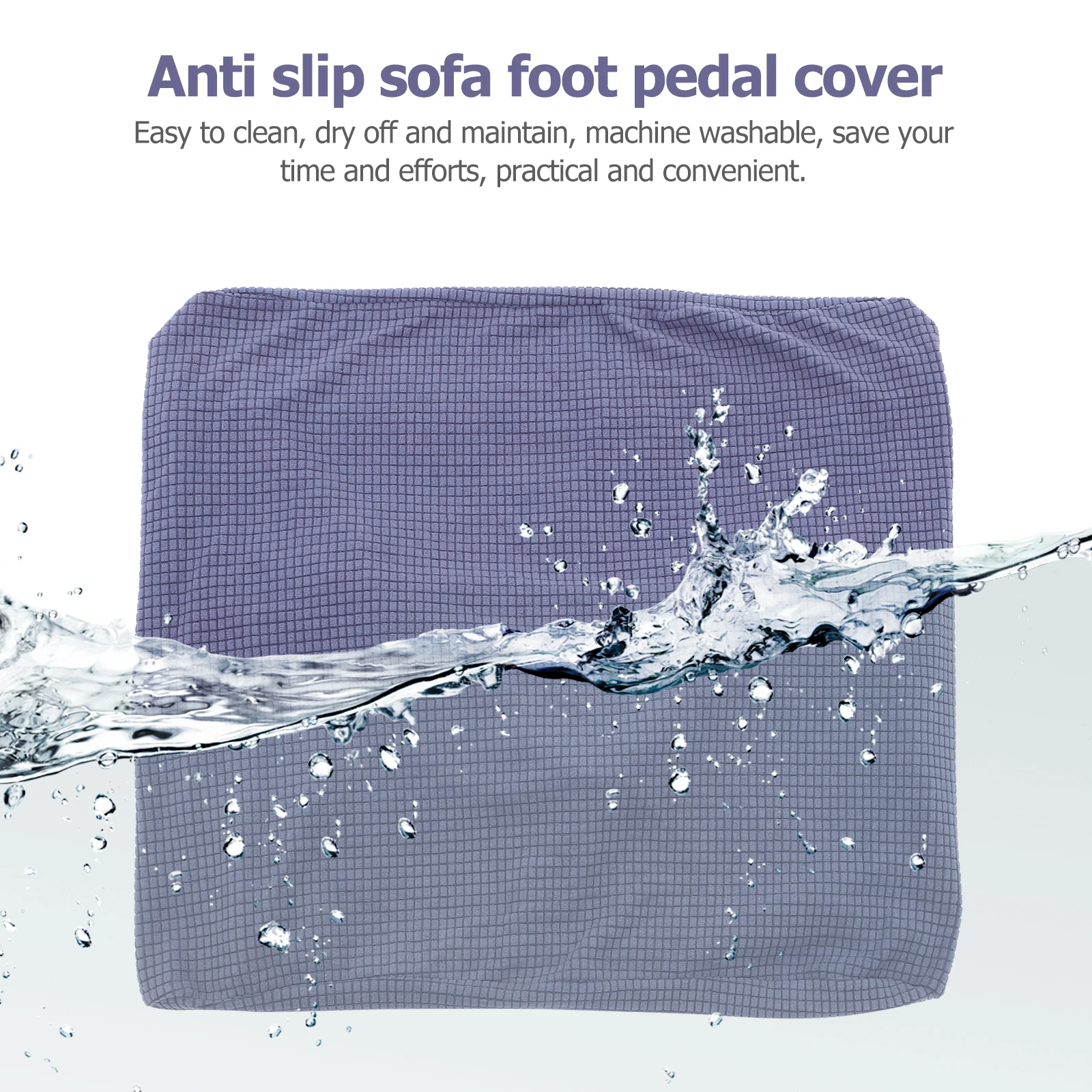 

Stretchable Square Seat Protector Removable Footrest Cover For Home Anti-Slip Shoe Change Stool Solid Color Easy Clean Machine