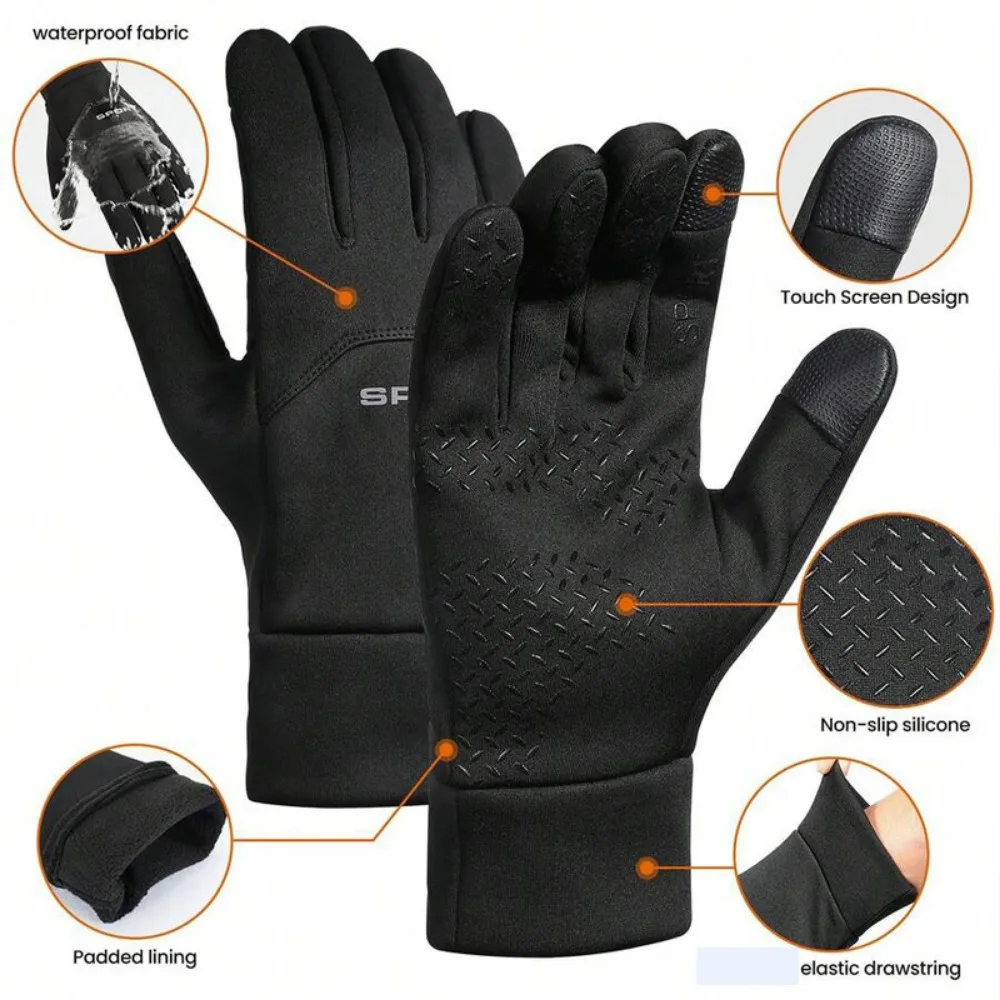 قفازات شتوية دافئة مقاومة للبرد، قفازات شاشة تعمل باللمس، 360 درجة °   قفازات درجة الحرارة مقفلة بالكامل، هدايا عيد الميلاد