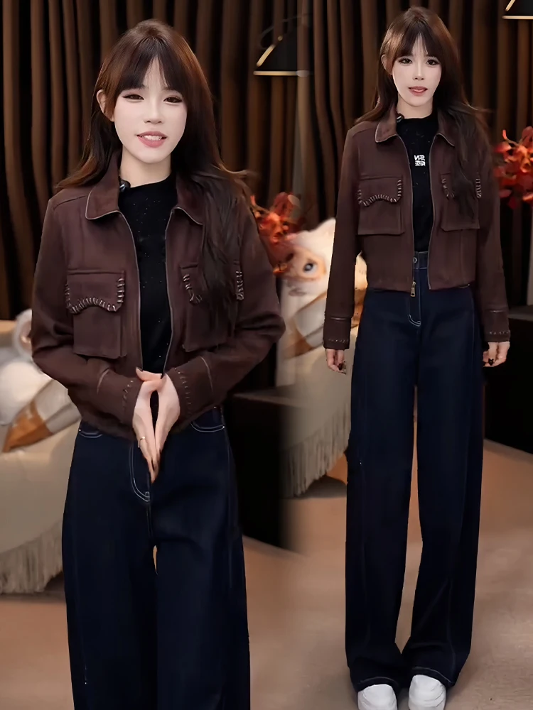 안티에이징 루즈핏 긴팔 재킷 여성 패션 트렌드 가을 신상 출퇴근 스타일 프리미엄 느낌 숏 아우터