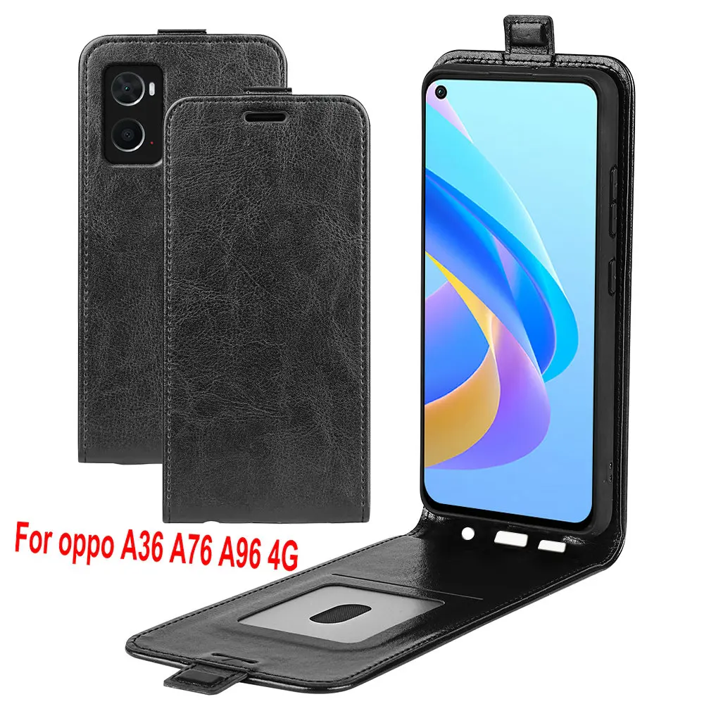 

For OPPO A55 A96 A52 A72 A92 A15 A5 A9 A53 A32 Flip Vertical Leather Case Holder BOOK Cover For OPPO A36 A76 A92S A17 Bumper Bag