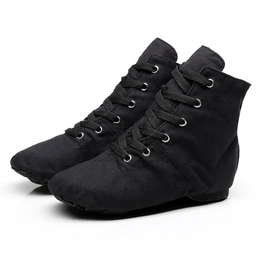 Cheap New Soft Canvas Men Women Sports Jazz Dance Shoes Lace Up Dancing Boots Blue Red Black Camel Green White Sneakers