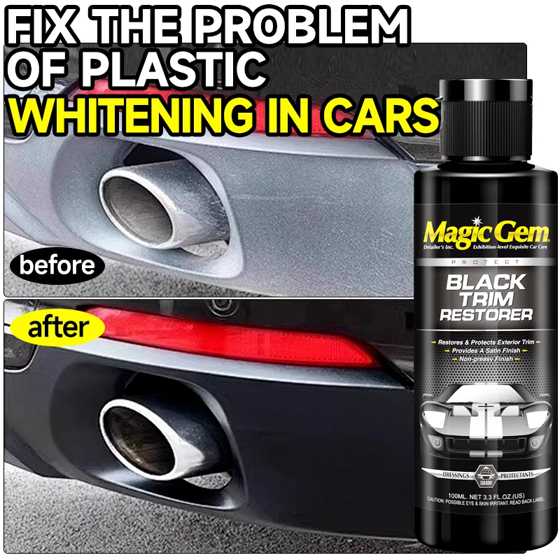 

Magic Gem G79 Plastic Restorer For Car Rubber Longlasting Restore Concentrated Liquid Bumper Gloss Renovator Black Trim Restorer