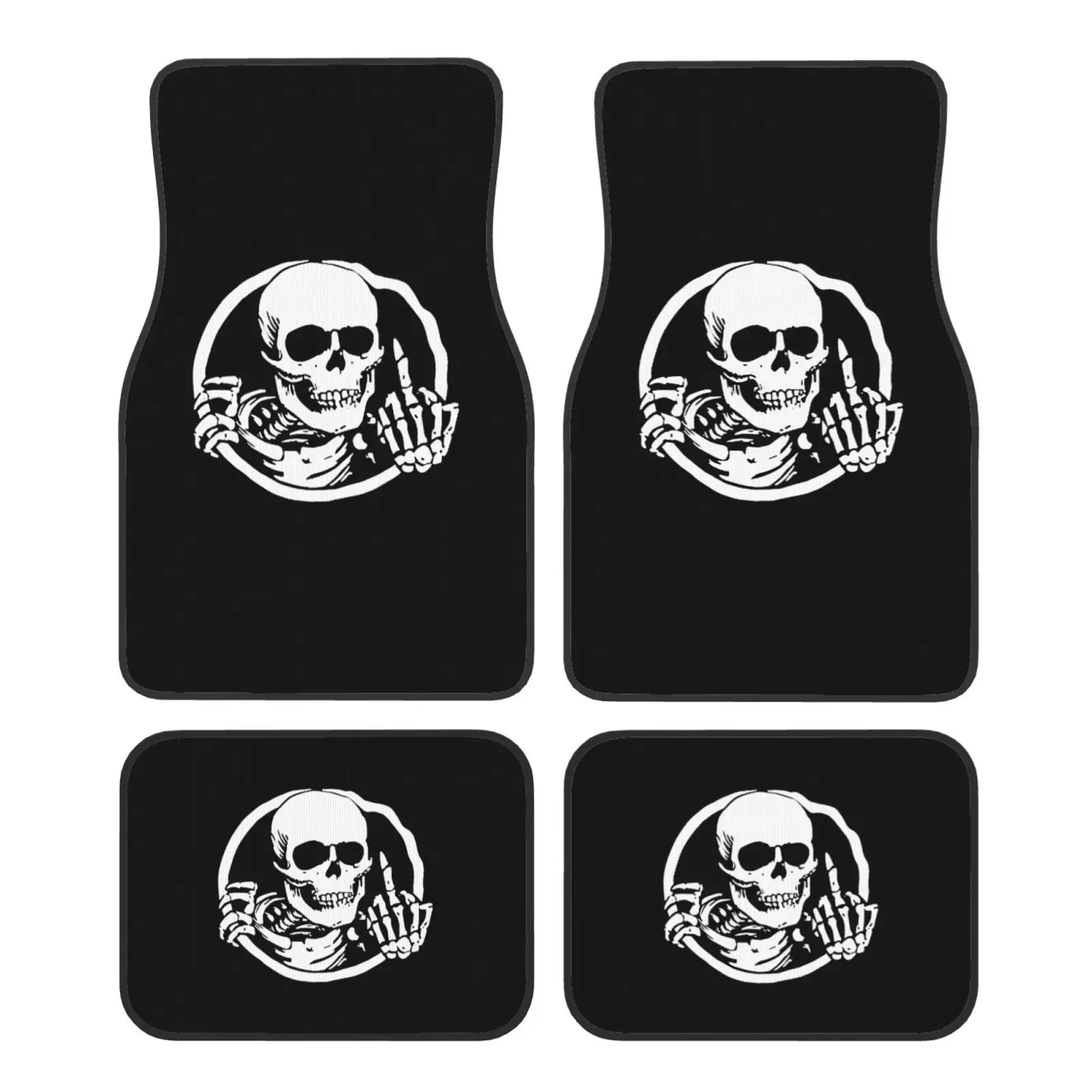 

Pirate Skull Pattern Car Floor Mats Non-Slip Carpets Rugs Front & Rear Car Foot Mats Set of 4 Pcs Auto Accessories Decor