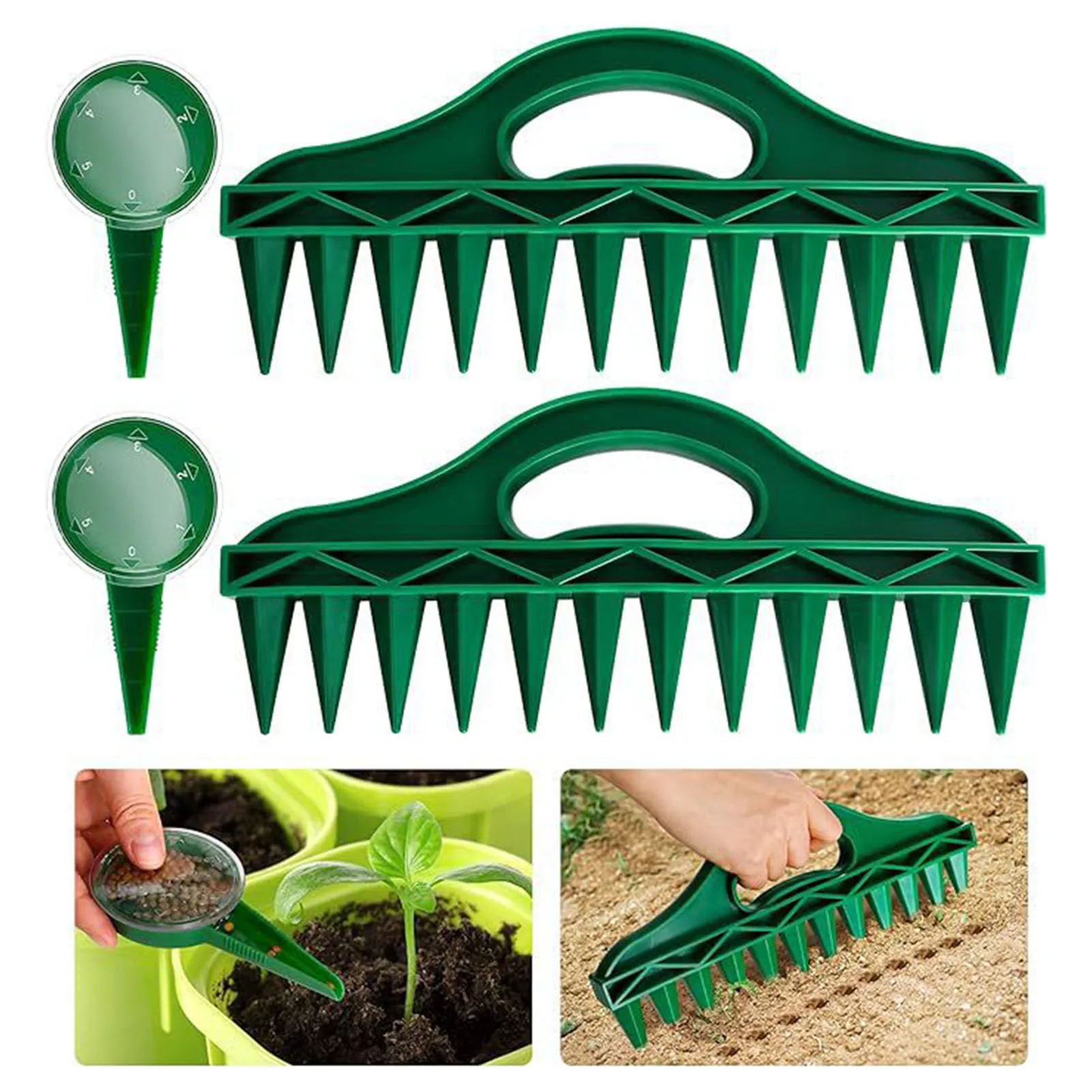 

12 Holes Handheld Seed Dibbers with Adjustable Seeds Dispenser Design Suitable for Closely-Spaced Crops NOV99